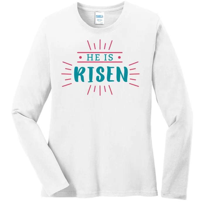 He Is Risen Easter Jesus Ladies Long Sleeve Shirt