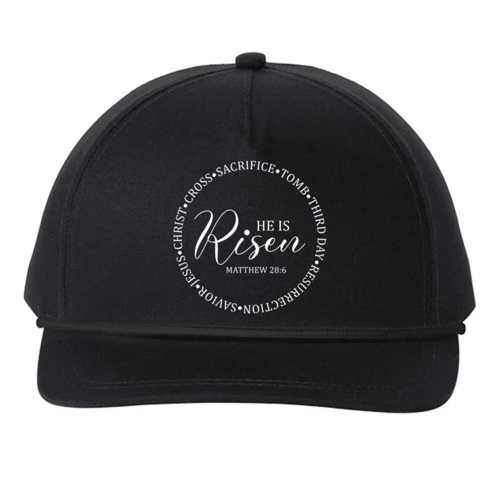 He Is Risen Matthew Easter Verse Snapback Five-Panel Rope Hat