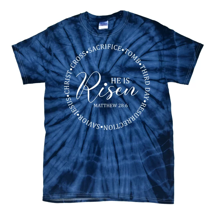 He Is Risen Matthew Easter Verse Tie-Dye T-Shirt