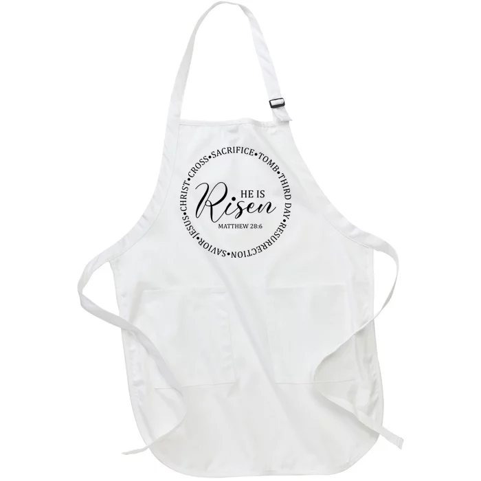 He Is Risen Matthew Easter Verse Full-Length Apron With Pocket