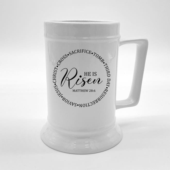 He Is Risen Matthew Easter Verse Front & Back Beer Stein