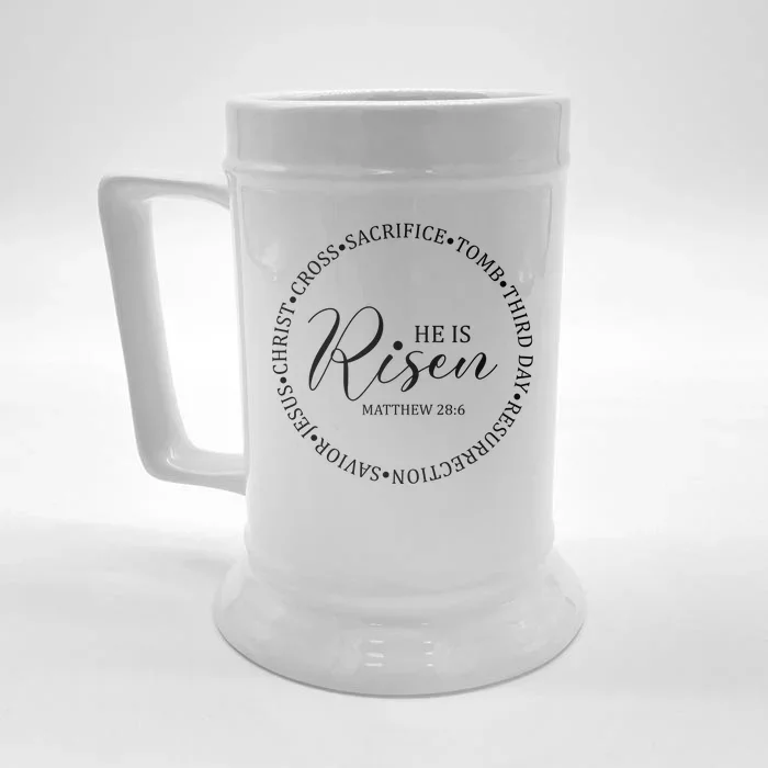 He Is Risen Matthew Easter Verse Front & Back Beer Stein