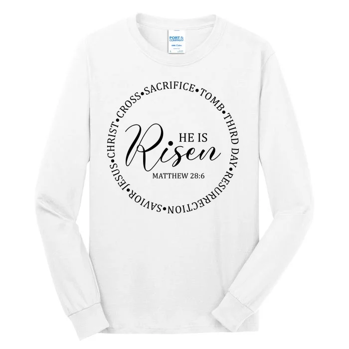 He Is Risen Matthew Easter Verse Tall Long Sleeve T-Shirt