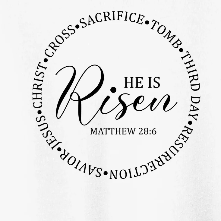 He Is Risen Matthew Easter Verse Toddler T-Shirt