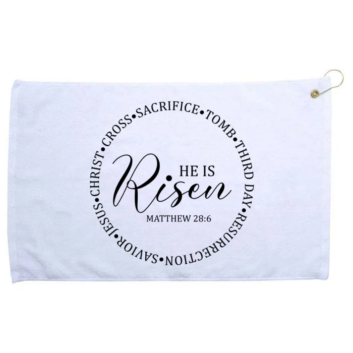 He Is Risen Matthew Easter Verse Grommeted Golf Towel