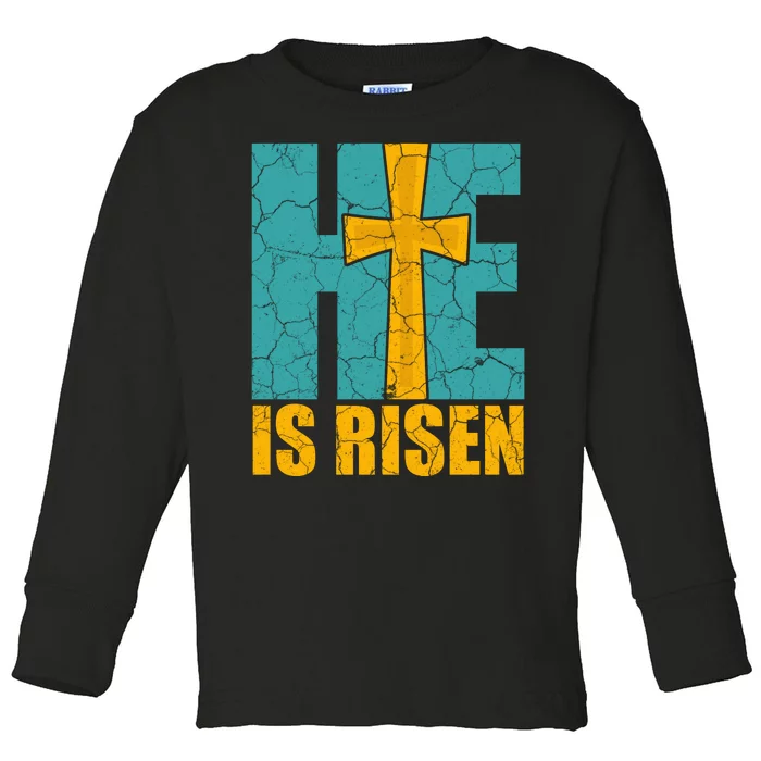 He Is Risen Jesus Christ Christian Toddler Long Sleeve Shirt