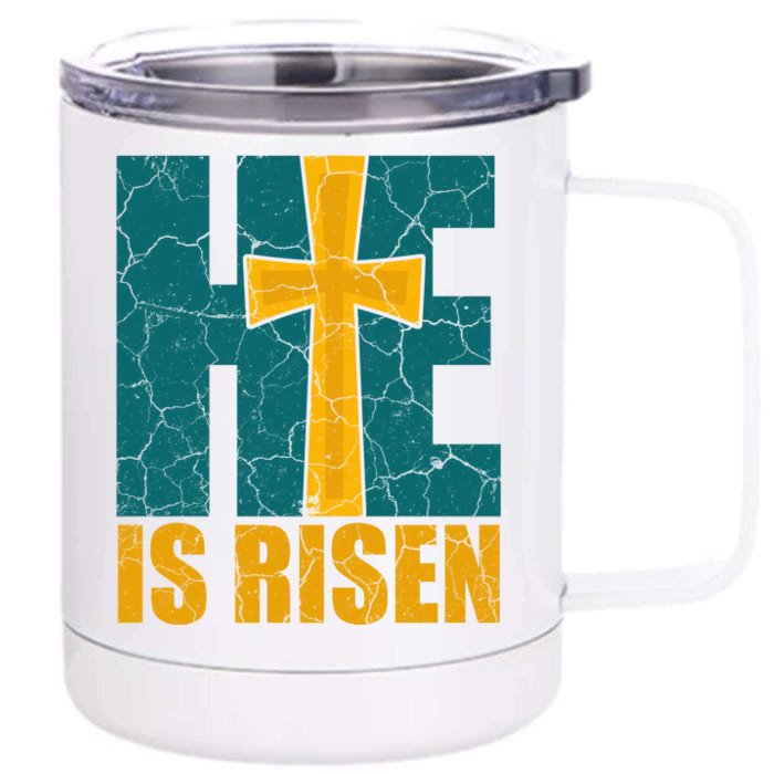 He Is Risen Jesus Christ Christian Front & Back 12oz Stainless Steel Tumbler Cup