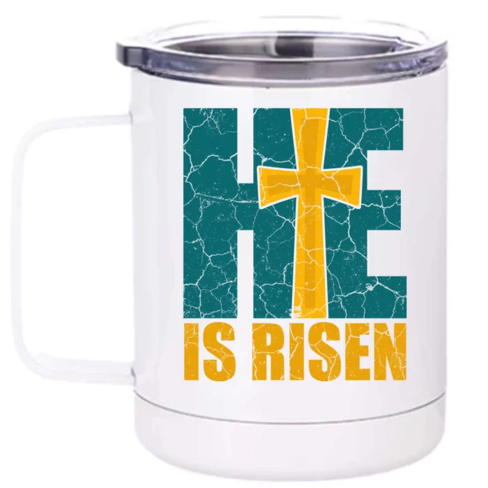 He Is Risen Jesus Christ Christian Front & Back 12oz Stainless Steel Tumbler Cup