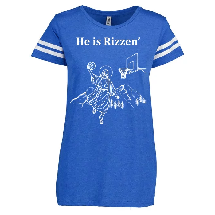 He Is Rizzen Jesus Christ He Has Risen Basketball Dunking Enza Ladies Jersey Football T-Shirt