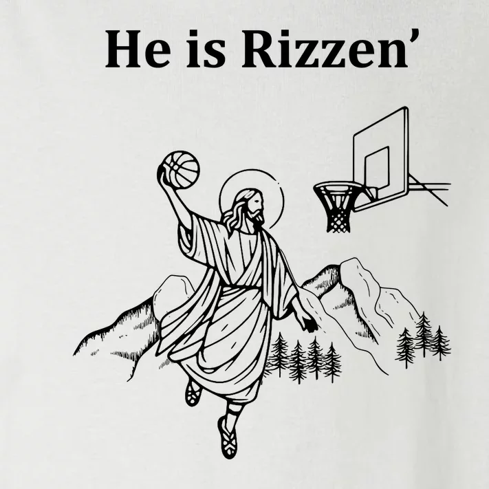 He Is Rizzen Jesus Christ He Has Risen Basketball Dunking Toddler Long Sleeve Shirt