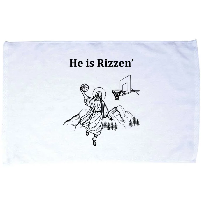 He Is Rizzen Jesus Christ He Has Risen Basketball Dunking Microfiber Hand Towel