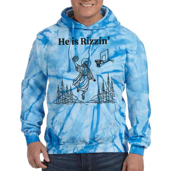 He Is Rizzen Basketball Tie Dye Hoodie