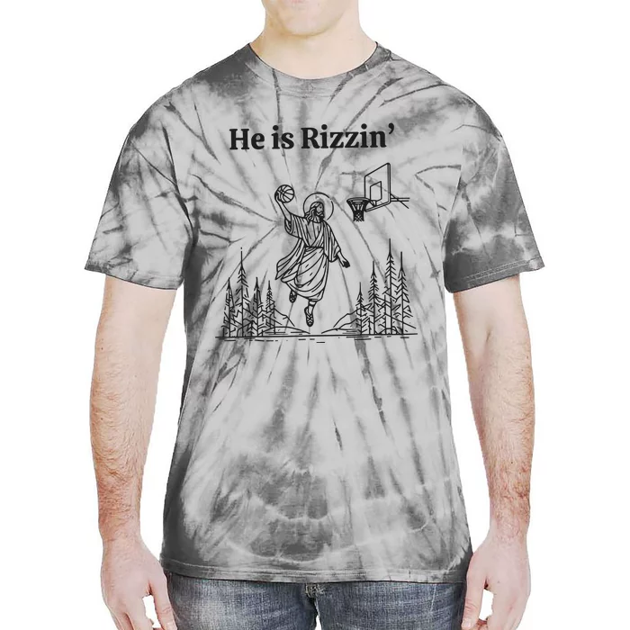 He Is Rizzen Basketball Tie-Dye T-Shirt