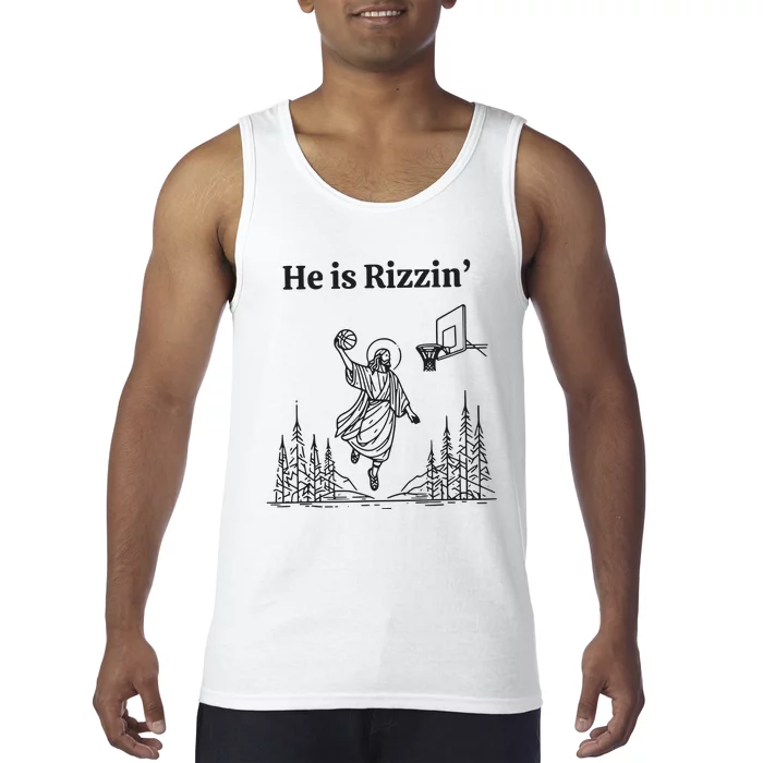 He Is Rizzen Basketball Tank Top