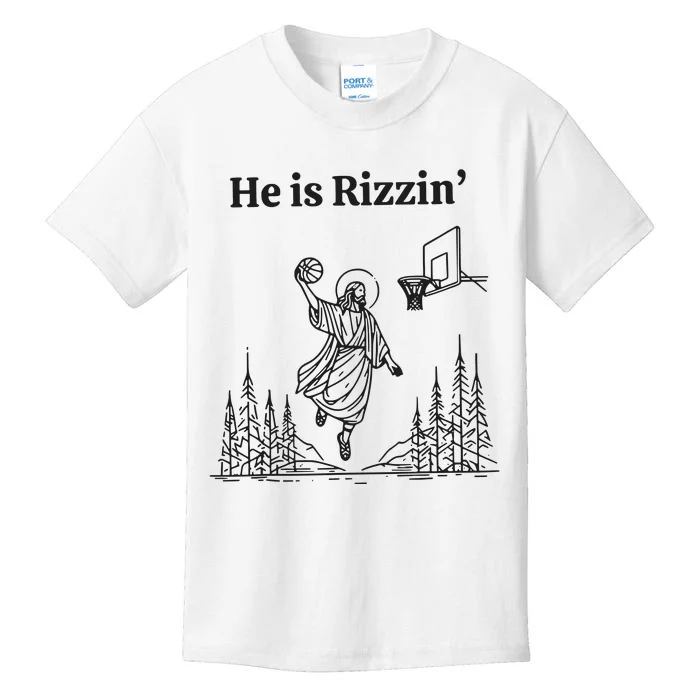 He Is Rizzen Basketball Kids T-Shirt