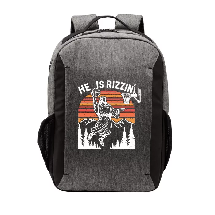 He Is Rizzin Easter Jesus Christian Basketball Vector Backpack