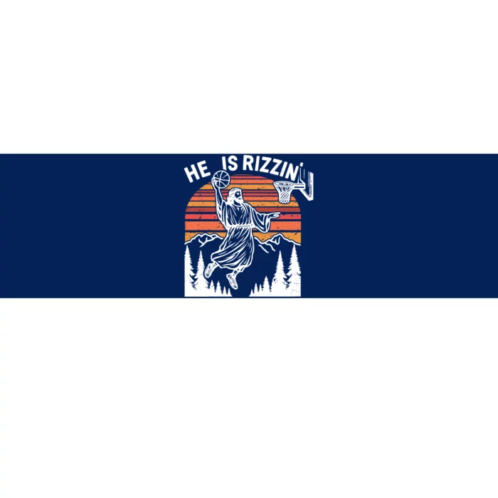 He Is Rizzin Easter Jesus Christian Basketball Bumper Sticker