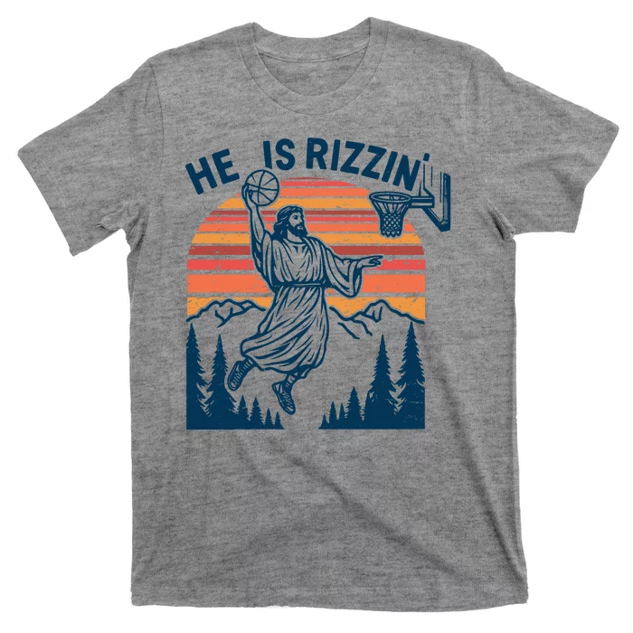 He Is Rizzin Easter Jesus Christian Basketball T-Shirt