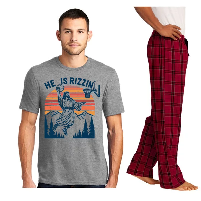 He Is Rizzin Easter Jesus Christian Basketball Pajama Set