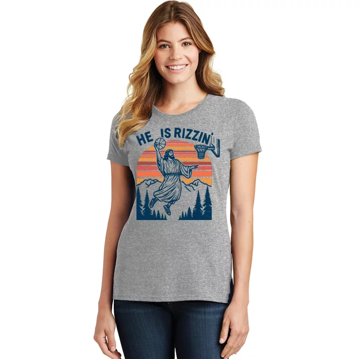 He Is Rizzin Easter Jesus Christian Basketball Women's T-Shirt