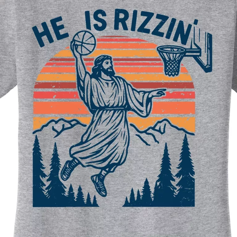 He Is Rizzin Easter Jesus Christian Basketball Women's T-Shirt