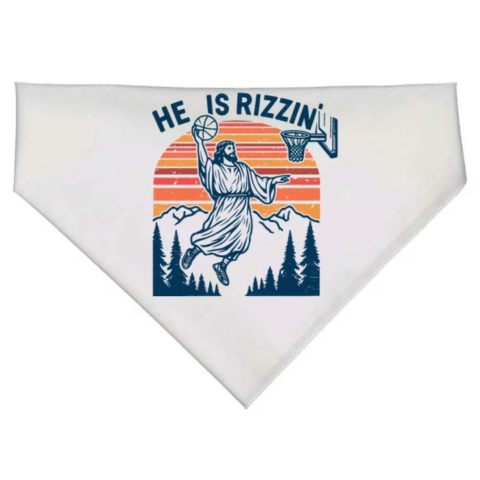 He Is Rizzin Easter Jesus Christian Basketball USA-Made Doggie Bandana