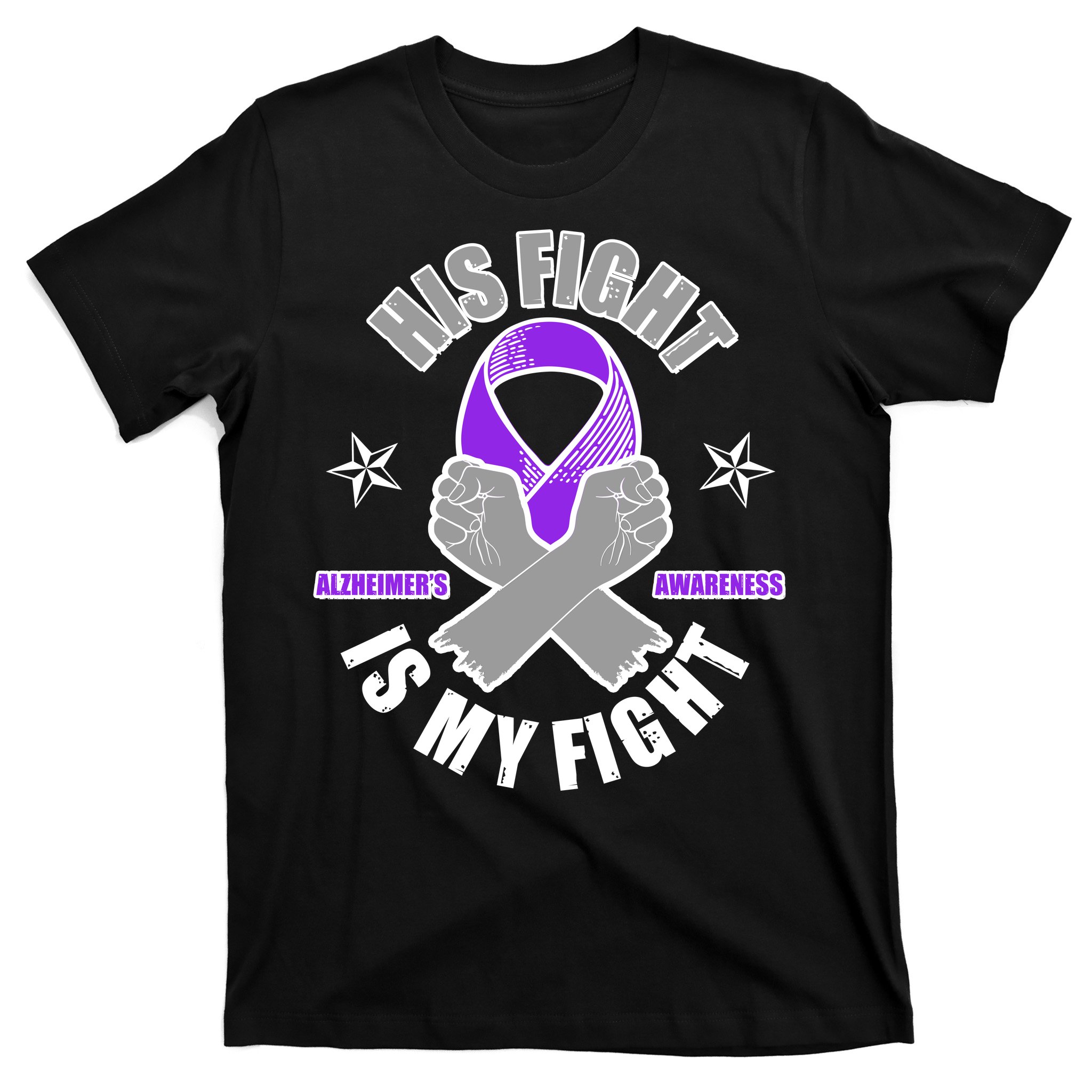Purple Ribbon Shirt Gift for Alzheimer's Warrior American Flag Alzheimer's Awareness Support Squad Shirt