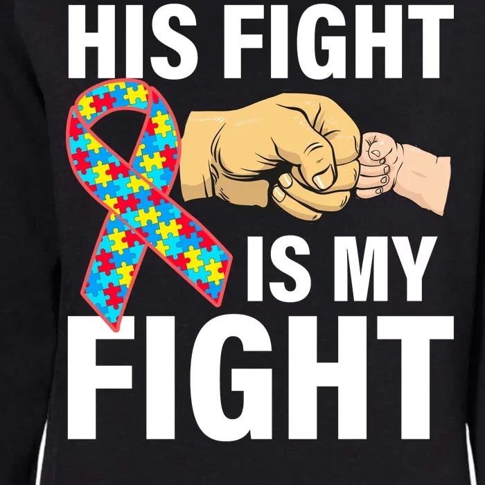 His Fight Is My Fight Autism Awareness Womens California Wash Sweatshirt