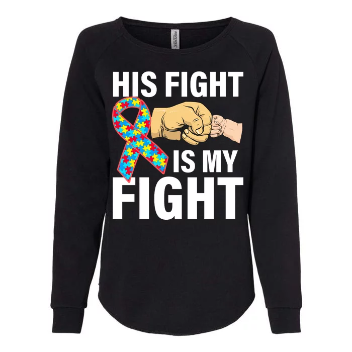 His Fight Is My Fight Autism Awareness Womens California Wash Sweatshirt