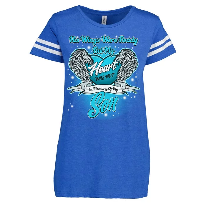 His Wings Were Ready But My Heart Was Not In Memory of My Son Enza Ladies Jersey Football T-Shirt