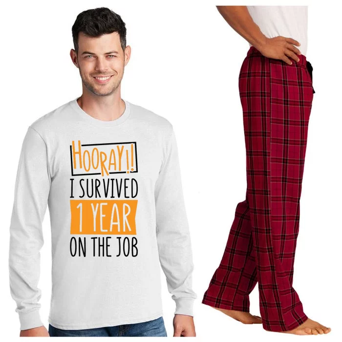 Hooray I Survived 1 Year Employees Appreciation Day Long Sleeve Pajama Set