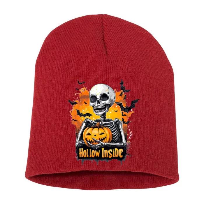 Hollow Inside Skeleton Spooky Halloween Short Acrylic Beanie