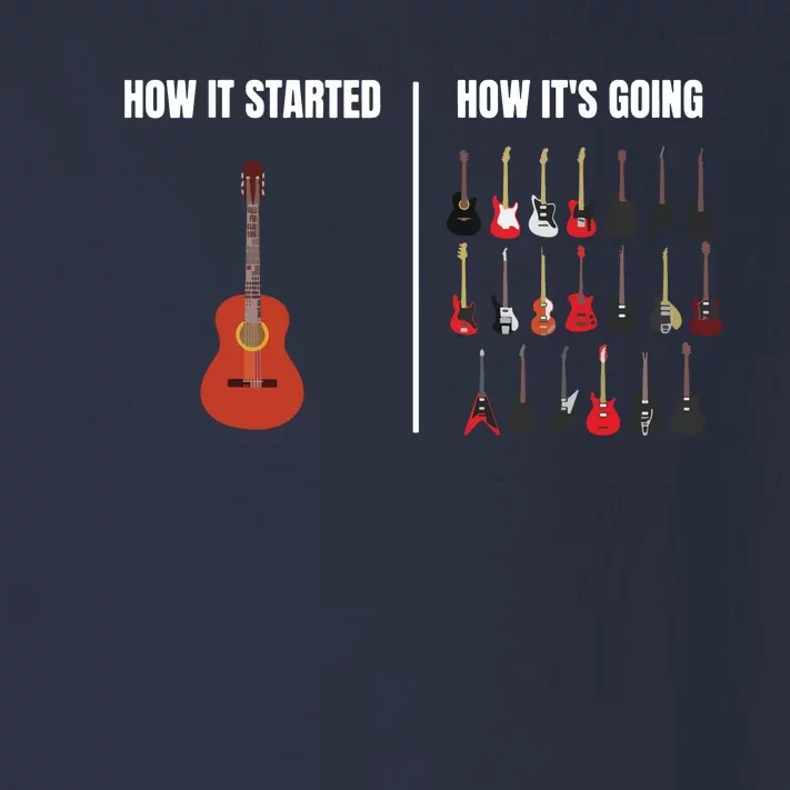 How It Started Guitar Lovers Shirts Meme Funny Guitar Toddler Long Sleeve Shirt