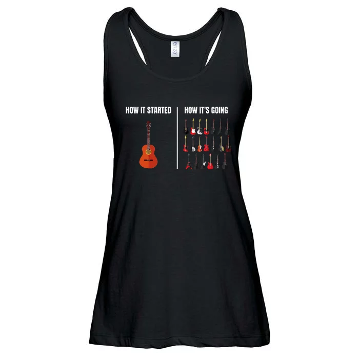 How It Started Guitar Lovers Meme Funny Guitar Ladies Essential Flowy Tank