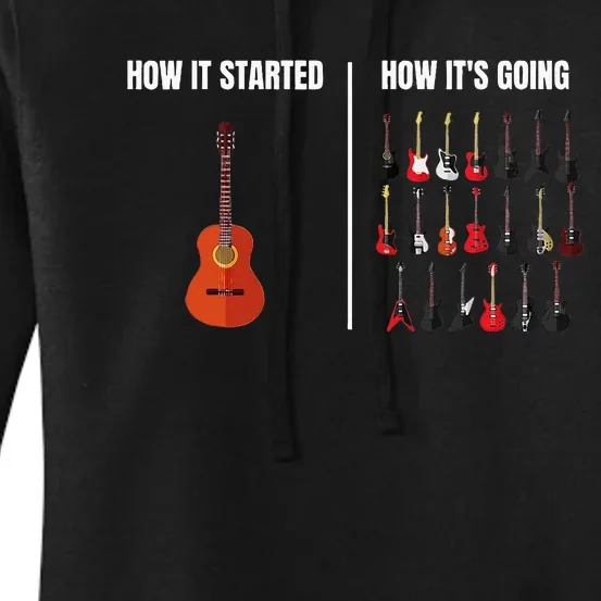 How It Started Guitar Lovers Meme Funny Guitar Women's Pullover Hoodie