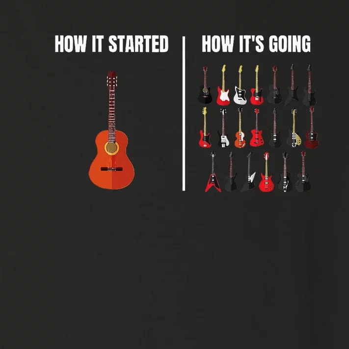 How It Started Guitar Lovers Meme Funny Guitar Toddler Long Sleeve Shirt