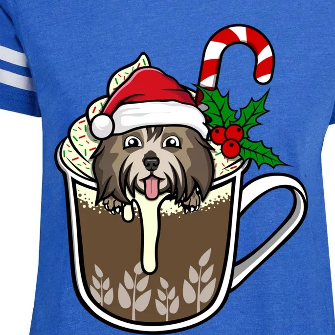 Havanese Is Sitting In Cocoa Hot Chocolate Christmas Cool Gift Enza Ladies Jersey Football T-Shirt