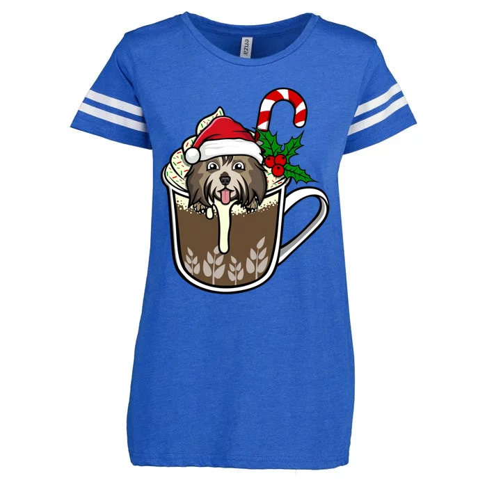 Havanese Is Sitting In Cocoa Hot Chocolate Christmas Cool Gift Enza Ladies Jersey Football T-Shirt