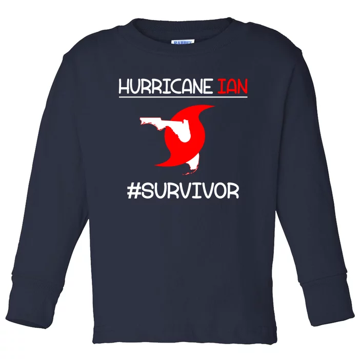 Hurricane Ian Survivor Florida Map Toddler Long Sleeve Shirt