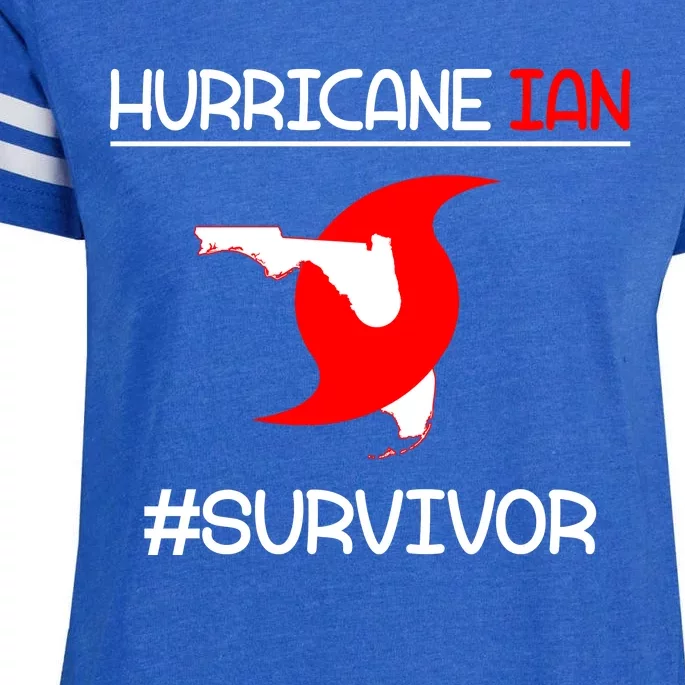 Hurricane Ian Survivor Florida Map Enza Ladies Jersey Football T-Shirt