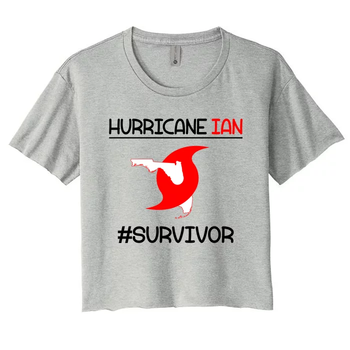 Hurricane Ian Survivor Florida Map Women's Crop Top Tee