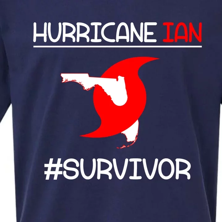 Hurricane Ian Survivor Florida Map Sueded Cloud Jersey T-Shirt