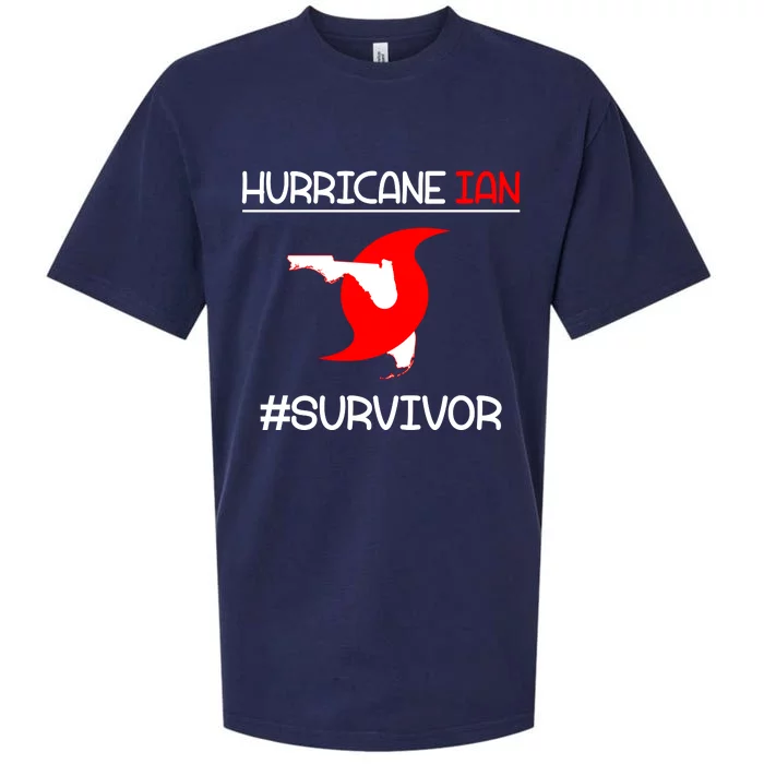 Hurricane Ian Survivor Florida Map Sueded Cloud Jersey T-Shirt