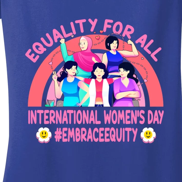 Happy International 'S Day: Embrace Equity Gift Women's V-Neck T-Shirt