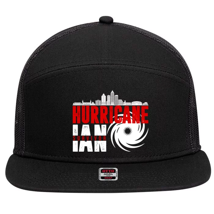 Hurricane IAN Survivor 7 Panel Mesh Trucker Snapback Hat