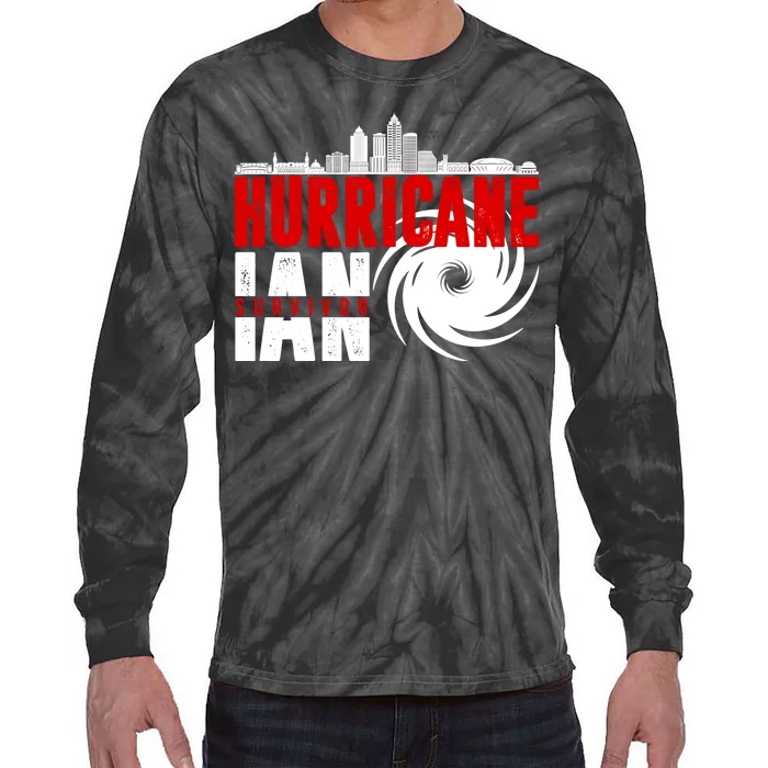 Hurricane IAN Survivor Tie-Dye Long Sleeve Shirt