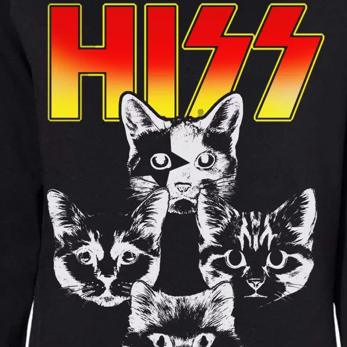 Hiss Music Cat Band Womens California Wash Sweatshirt