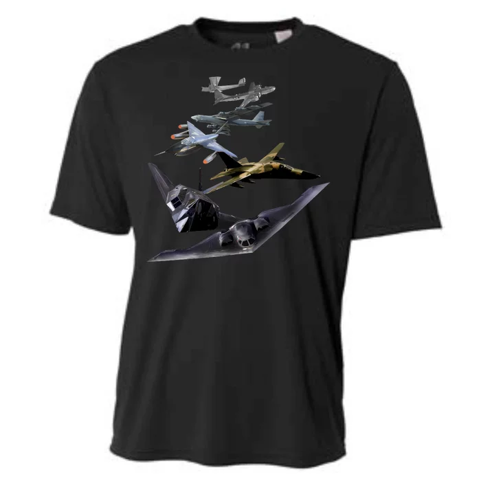 History Of The Bomber Plane Air Force Cooling Performance Crew T-Shirt