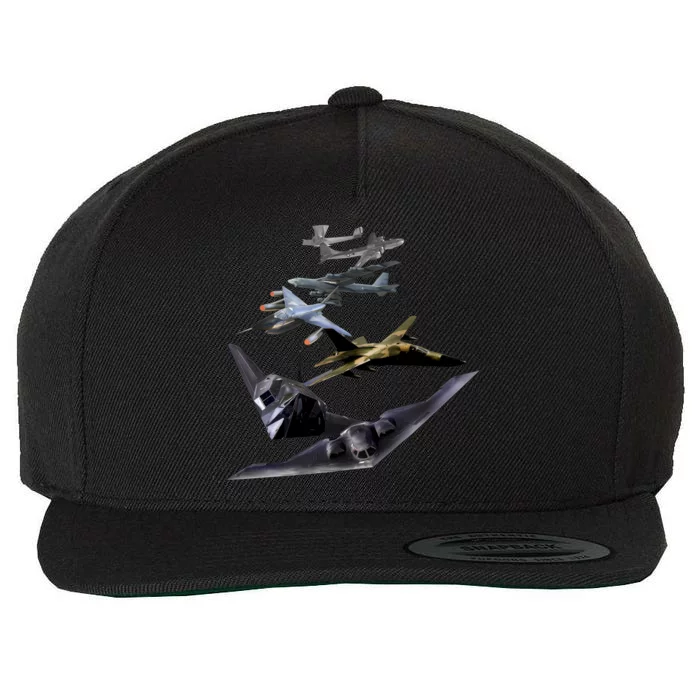 History Of The Bomber Plane Air Force Wool Snapback Cap