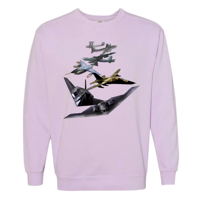 History Of The Bomber Plane Air Force Garment-Dyed Sweatshirt